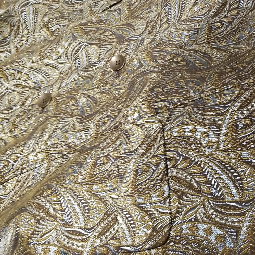 Chico's Beautiful Brown Aqua Patterned Jacket Euc… - image 2